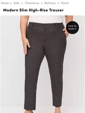 torrid Black Micro-Print High-Rise Trousers
